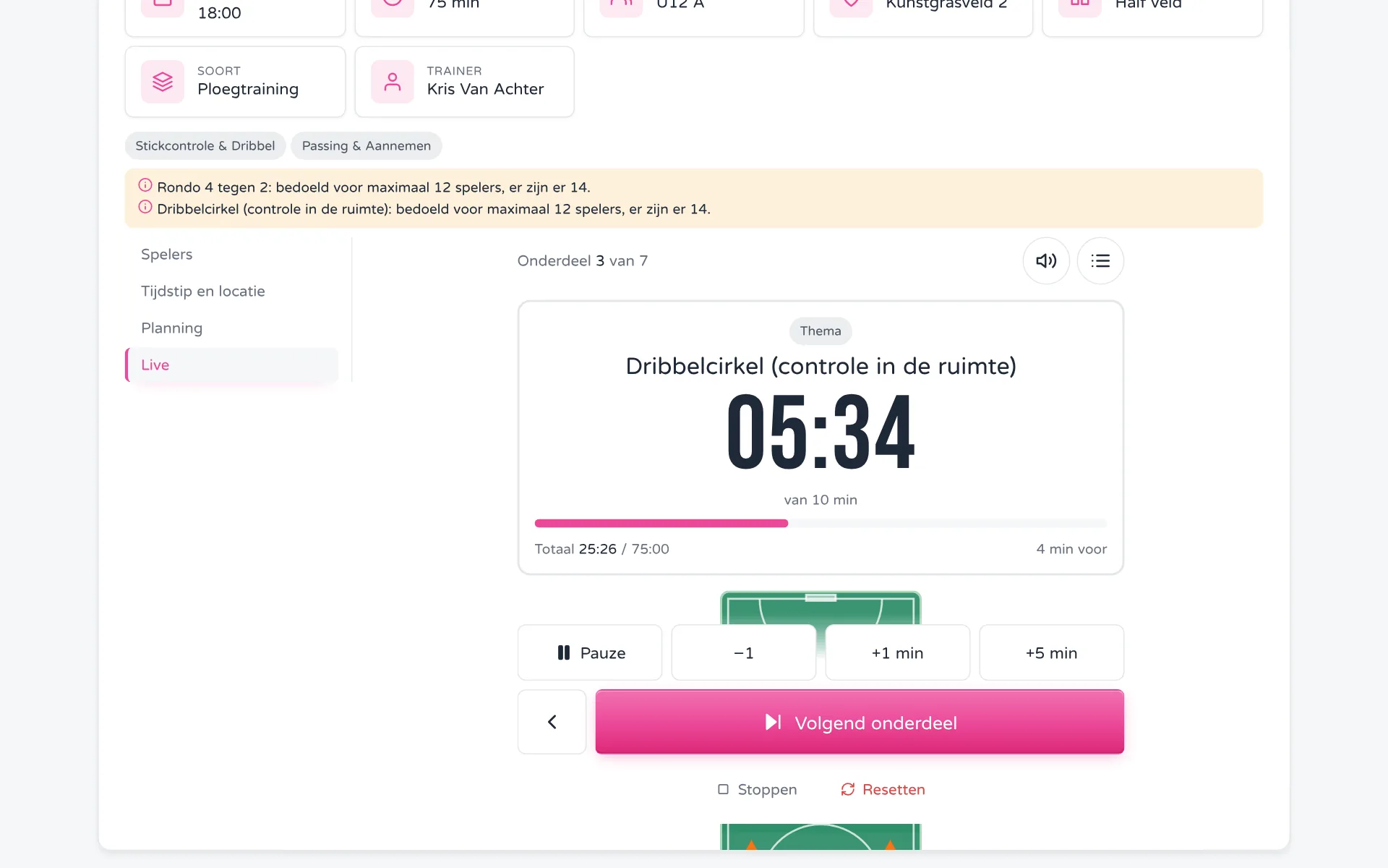 Live training op de computer